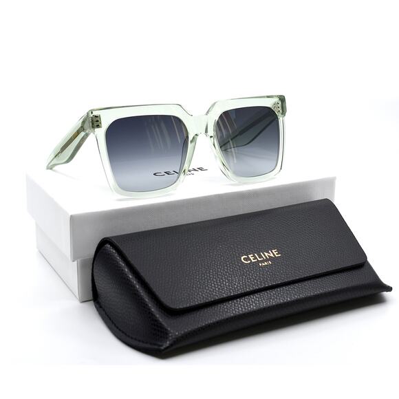 NEW CELINE PARIS CL4055IN 93B LIGHT GREEN TRANSPARENT GREY AUTHENTIC SUN… - Picture 11 of 12